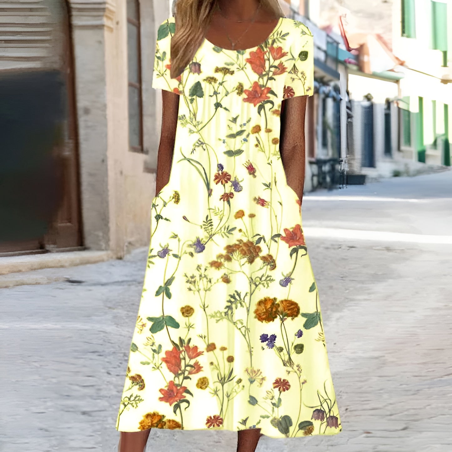 Anouk™ - Robe florale avec protection du ventre