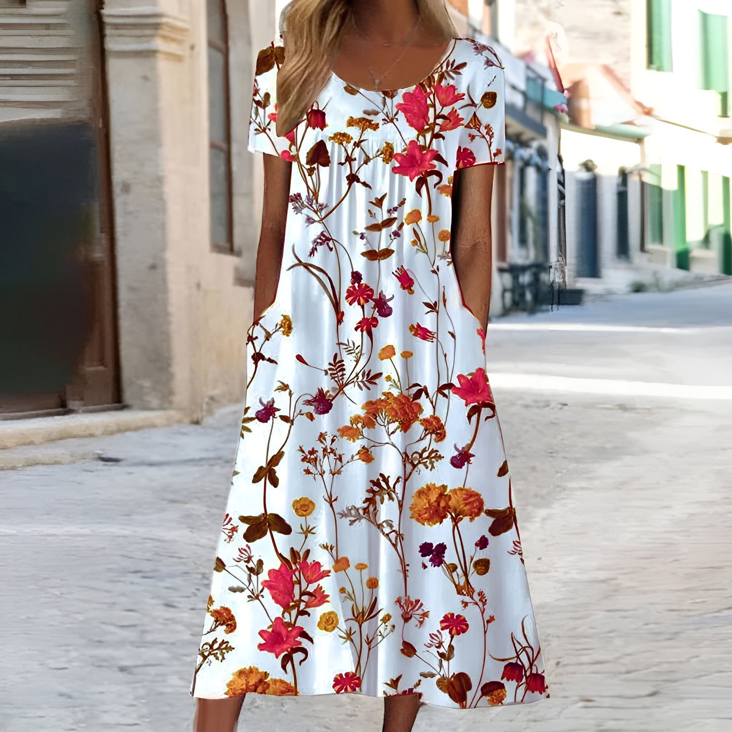 Anouk™ - Robe florale avec protection du ventre