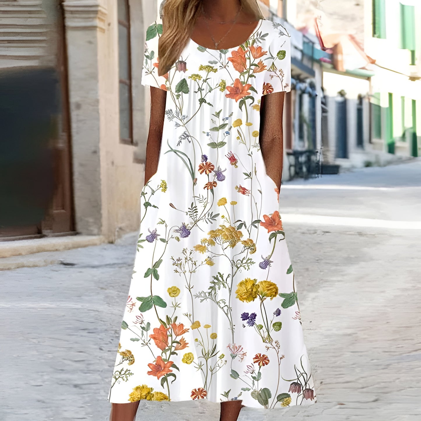 Anouk™ - Robe florale avec protection du ventre